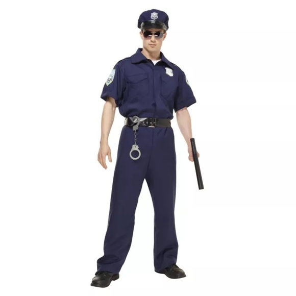 NWT Spirit Halloween Mens Large Police Officer Cop Costume Complete Uniform New - Picture 1 of 6